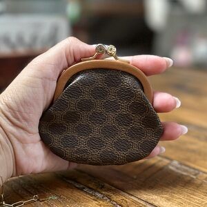Authentic Vintage CELINE Macadam Kiss-Lock Coin Purse